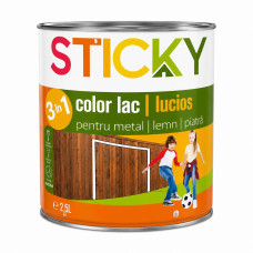 Лак алкидный 3 в 1, венге, 2.5 л, STICKY..