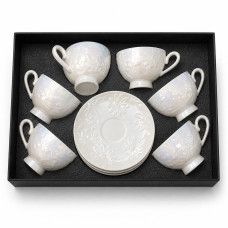 Чайный сервиз из керамики, 6 чашек + 6 блюдец..