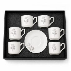 Чайный сервиз из керамики, 6 чашек + 6 блюдец..