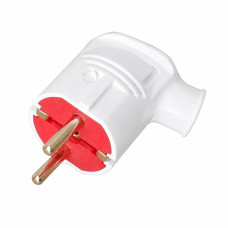 Stecher cu/imp 16A. unghiular. alb TEB