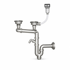 Сифон кухонный двойной 3 1/2'x d40. c перелив..